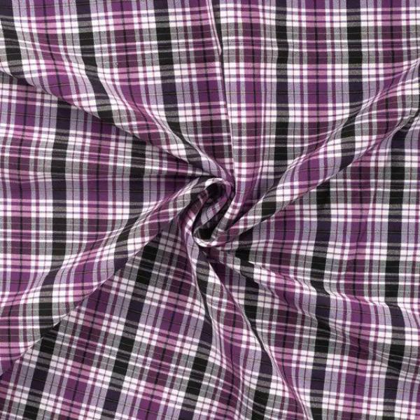Polyester-Webware Karo in Pink/Schwarz, Meterware im Detail